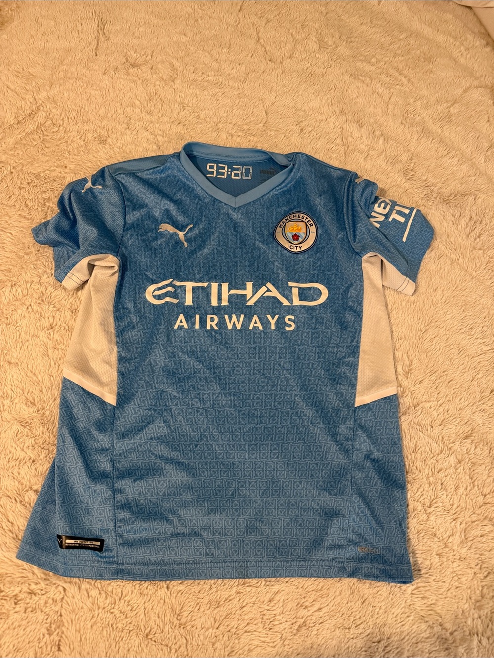 Puma Kids' Sky Blue Manchester City Home Jersey with White Accents